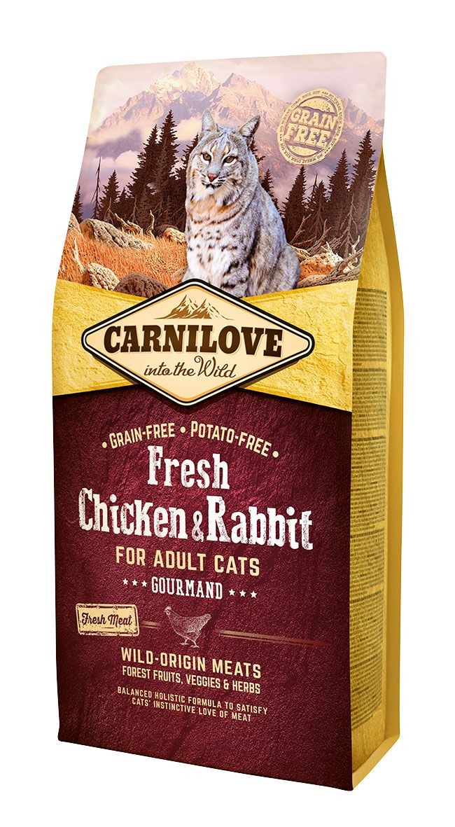 Croquettes Pour Chat Sans Cereales Carnilove Fresh Au Poulet Et Lapin